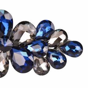 img 2 attached to Sankuwen Flower Luxury Jewelry Design Hairpin Rhinestone Hair Barrette Clip ,Also Perfect Mother'S Day Gifts For Mom(Style B,Dark Blue)