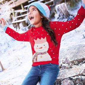 img 2 attached to 🎄 Cute Christmas Sweater for Toddler Girls: Long Sleeve Crewneck Pullover Tops, Ages 1-7