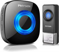 wireless doorbell - physen waterproof chimes for home, 1300-ft range, 58 melodies & 5 volume levels + led strobe (1 button + 1 receiver) логотип