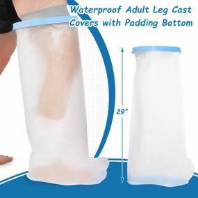 img 1 attached to Waterproof Extra Large Leg Cast Covers For Adults With Non-Slip Padding Bottom - Sumifun Shower Foot Protector For Dry Protection (X-Large)