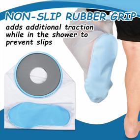 img 3 attached to Waterproof Extra Large Leg Cast Covers For Adults With Non-Slip Padding Bottom - Sumifun Shower Foot Protector For Dry Protection (X-Large)
