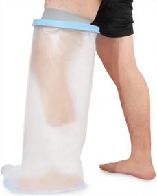 img 4 attached to Waterproof Extra Large Leg Cast Covers For Adults With Non-Slip Padding Bottom - Sumifun Shower Foot Protector For Dry Protection (X-Large)