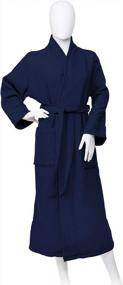 img 2 attached to GoLinens Premium Unisex Bath Robe With Waffle Weave Made Of Pure Long Staple Cotton Large, Black/White