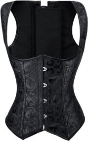 img 4 attached to Flaunt Your Curves With Charmian'S Underbust Corset Vest - Featuring Spiral Steel Boning And Brocade Design