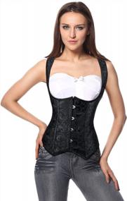 img 3 attached to Flaunt Your Curves With Charmian'S Underbust Corset Vest - Featuring Spiral Steel Boning And Brocade Design