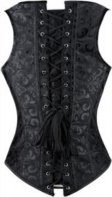 img 2 attached to Flaunt Your Curves With Charmian'S Underbust Corset Vest - Featuring Spiral Steel Boning And Brocade Design