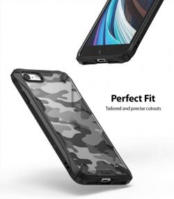 img 1 attached to Camouflage Hard Back Case For IPhone SE 5G (3Rd Gen, 2022), IPhone SE 2020, And IPhone 8/7 By Ringke Fusion-X - Camo Black Design, Heavy Duty Shockproof Bumper, And Enhanced Phone Cover