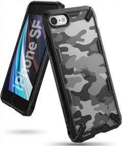 img 4 attached to Camouflage Hard Back Case For IPhone SE 5G (3Rd Gen, 2022), IPhone SE 2020, And IPhone 8/7 By Ringke Fusion-X - Camo Black Design, Heavy Duty Shockproof Bumper, And Enhanced Phone Cover