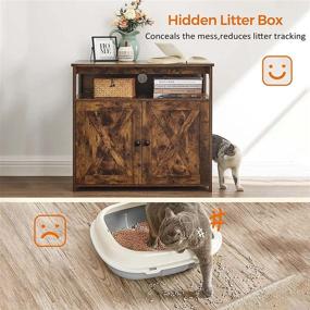 img 2 attached to 🐱 FEANDREA Cat Litter Box Furniture Hidden: Enclosure with Storage Shelf, Divider, and Washroom End Table - Rustic Brown UPCL005X01