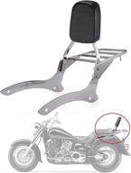 🏍️ psler chrome backrest sissy bar and luggage rack set with backrest pad for yamaha vstar 1100 classic and yamaha xvs1100 drag star classic (2000-2011) логотип