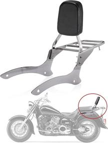 img 4 attached to 🏍️ PSLER Chrome Backrest Sissy Bar and Luggage Rack Set with Backrest Pad for Yamaha Vstar 1100 Classic and Yamaha XVS1100 Drag star Classic (2000-2011)