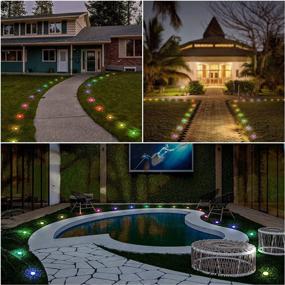 img 1 attached to RGB Pathway Lights With App Control And Remote, 16-Pack Outdoor Ground Lights For Lawn Yard Garden Walkway, 42Ft IP67 Waterproof Music Sync Timing Dimmable