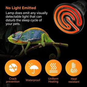 img 1 attached to 2-Pack Mini Ceramic Heat Emitter Reptile Heat Lamp Bulb No Light 🔥 Emitting Brooder Coop Heater for Amphibian Pet, Chicken Incubator - Simple Deluxe 25W