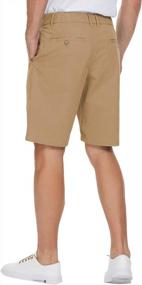 img 1 attached to Janmid Men'S Slim-Fit Chino Shorts With Elastic Waist & Pockets | Flat Front Design