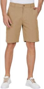 img 4 attached to Janmid Men'S Slim-Fit Chino Shorts With Elastic Waist & Pockets | Flat Front Design