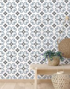 img 1 attached to STENCILIT® Summer Tile Stencil 12X12 Inch Repositionable Floor Tile Stencil For Painting Geometric Concrete Stain Stencil Spanish Design Floor Stencil