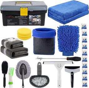 img 4 attached to 🚗 Complete 26-Piece AUTODECO Car Wash Cleaning Kit - Ultimate Car Care Tools Set with Snow Shovel, Microfiber Cloth, Clay Mitt, and Storage Box