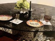 img 1 attached to Round Black Lace Spider Web Tablecloth Overlay With Mat - Perfect For Halloween, Easter And Mantle Decor (70 Inches) review by Nick Tucker