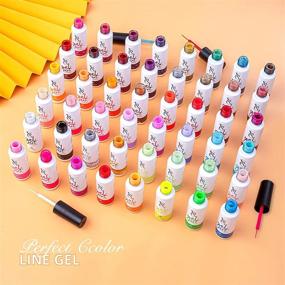 img 3 attached to SXC Cosmetics Gel Liner Nail Art Set Of 48 Colors Series Gel Art Paint Polish For Swirl Nails With Built-In Thin Nail Art Brush In Bottle For Soak Off Nail Art Painting Drawing Gel Designs