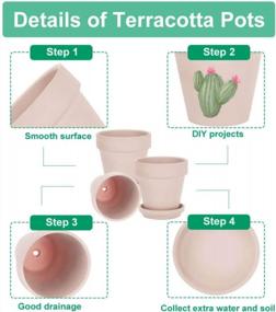 img 2 attached to 9 Pack 3 Inch Small Terra Cotta Plant Pot With Drainage Hole, Pink Clay Flower Pot With Saucer Tray For Indoor Outdoor Plants