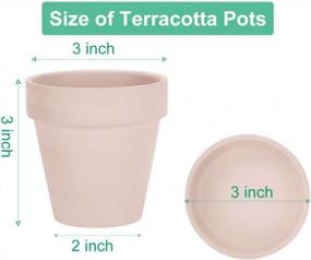img 3 attached to 9 Pack 3 Inch Small Terra Cotta Plant Pot With Drainage Hole, Pink Clay Flower Pot With Saucer Tray For Indoor Outdoor Plants