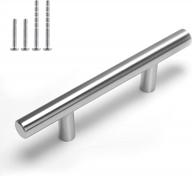 25 pack 3 inch brushed nickel cabinet pulls - modern stainless steel drawer handles for cabinets, cupboards & more. логотип