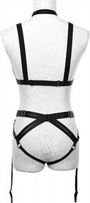 img 1 attached to JELINDA Harness Body Lingerie Accessories Black Belt Elastic Cupless Cage Bra Body For Women