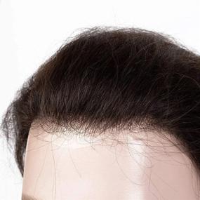 img 2 attached to Get A Natural Look With LLwear Toupee - 0.03Mm Super Thin Skin And Human Hair Replacement System For Men In Off Black #1B