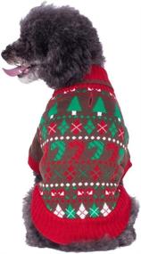 img 4 attached to 🎅 Blueberry Pet Ugly Christmas Santa Claus Shawl Dog Sweater, Back Length 14 inches, Pack of 1 Dog Clothes for Holiday Season