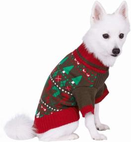 img 3 attached to 🎅 Blueberry Pet Ugly Christmas Santa Claus Shawl Dog Sweater, Back Length 14 inches, Pack of 1 Dog Clothes for Holiday Season