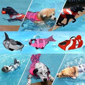 img 1 attached to 🐶 Due Felice Dog Life Jacket - Safety Floatation Vest for Swimming and Boating - Rescue Handle - Mermaid Design - Suitable for Small, Medium, and Large Dogs