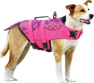 🐶 due felice dog life jacket - safety floatation vest for swimming and boating - rescue handle - mermaid design - suitable for small, medium, and large dogs логотип