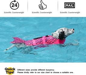 img 2 attached to 🐶 Due Felice Dog Life Jacket - Safety Floatation Vest for Swimming and Boating - Rescue Handle - Mermaid Design - Suitable for Small, Medium, and Large Dogs