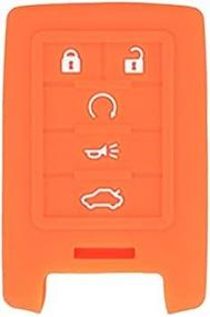 img 2 attached to 🍊 SEGADEN Silicone Cover Protector Skin Jacket for CADILLAC CHEVROLET 5 Button Smart Remote Key Fob CV2770 (Orange)