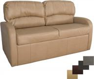 toffee recpro charles collection 70" rv jack knife sofa w/arms - perfect for slideout living room & camper furniture logo