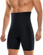 high-waist compression body shaper underwear for men - tummy control slimming shorts, abdomen support, and boxer brief design logo