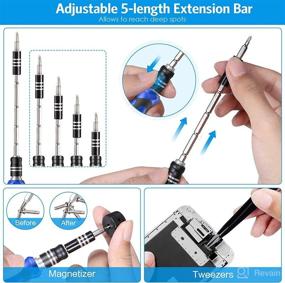 img 1 attached to 🔧 106 in 1 Precision Screwdriver Set with Magnetic Torx Screwdriver Kit - Newest Version for Professional Electronics PC iPhone iPad Watch Repair Tool - Blue, Complete with Case and 102 Bits