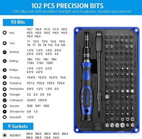 img 3 attached to 🔧 106 in 1 Precision Screwdriver Set with Magnetic Torx Screwdriver Kit - Newest Version for Professional Electronics PC iPhone iPad Watch Repair Tool - Blue, Complete with Case and 102 Bits