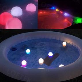 img 2 attached to Waterproof Color Changing LED Underwater Lights With RF Remote - Battery Operated Submersible Lights For Pools, No Silicone Suction Cups Needed - LOFTEK