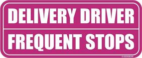 img 4 attached to GEEKBEAR Frequent Stops Car Magnet (Pink/Pink) - Delivery Driver Sign For Car - Caution This Vehicle Makes Frequent Stops Sign - No Stickers Amazon Flex Driver Magnetic Sign (1 Pack)