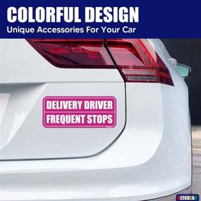 img 3 attached to GEEKBEAR Frequent Stops Car Magnet (Pink/Pink) - Delivery Driver Sign For Car - Caution This Vehicle Makes Frequent Stops Sign - No Stickers Amazon Flex Driver Magnetic Sign (1 Pack)