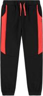 kowdragon contrast elastic sweatpants fleece boys' clothing – comfortable and stylish pants for boys logo