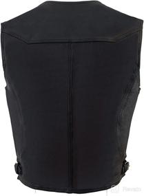 img 3 attached to 🏍️ ML1927 Men's Black Leather Motorcycle Vest with Side Buckles in Milwaukee Leather