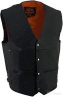 🏍️ ml1927 men's black leather motorcycle vest with side buckles in milwaukee leather logo