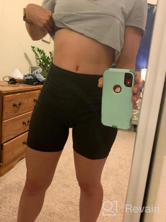 img 1 attached to Women'S High Waisted Tummy Control 4-Way Stretch Yoga Shorts With Side Pockets For Workout Running review by Chris Benton