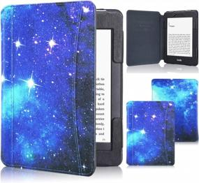 img 4 attached to Premium PU Leather Folio Cover For Kindle Paperwhite 11Th Gen (2021) - 6.8" With Auto Sleep/Wake & Front Pocket - Sky Blue1 By ACdream