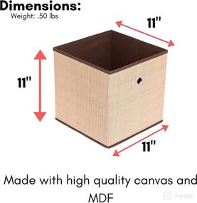 img 3 attached to 📦 2 Pack of Internet's Best Canvas Storage Bins - Brown - Box Container