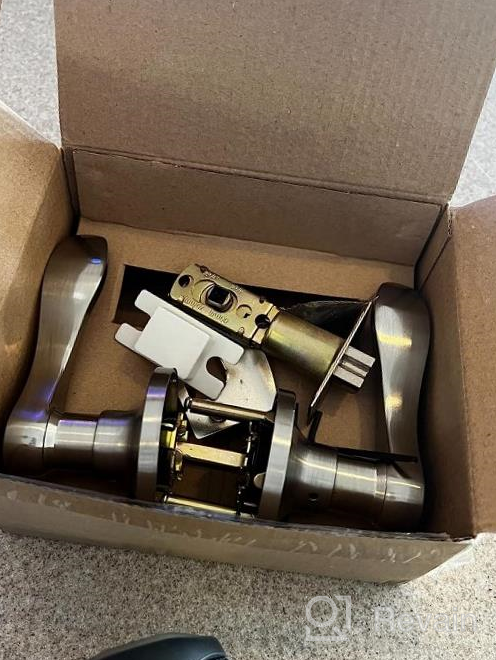 img 1 attached to Brushed Nickel Wave Entry Door Lever And Single Cylinder Deadbolt Combination Lock Set, Keyed Alike Entrance Door Lockset 3-Pack review by Christopher Cheek