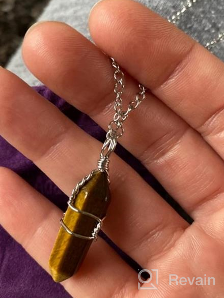 img 1 attached to Natural Gemstone Pendant Necklace: Healing Crystal Quartz, Reiki Chakra Stones, 💎 18 Inch Jewelry for Women, Girls, and Men - Ideal Birthday Gift review by Lisa Becker