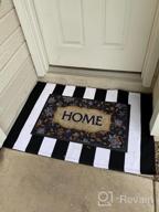 img 1 attached to Charming Black And White Striped Cotton Hand-Woven Outdoor Rug For A Stylish Home Entrance And Interior Decor (27.5'' X 43'') review by Isaiah Bower